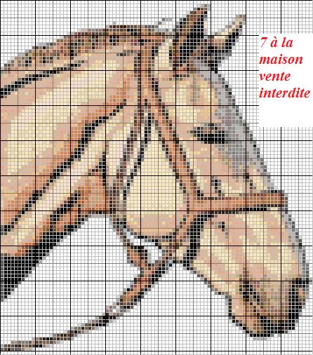 grille point de croix cheval