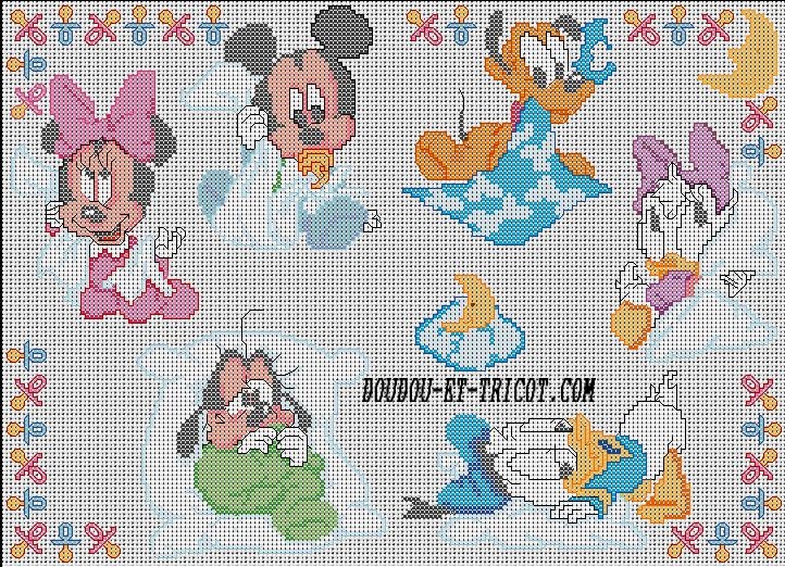 grille point de croix gratuite disney