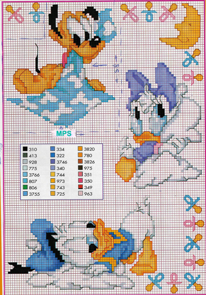 grille point de croix gratuite disney