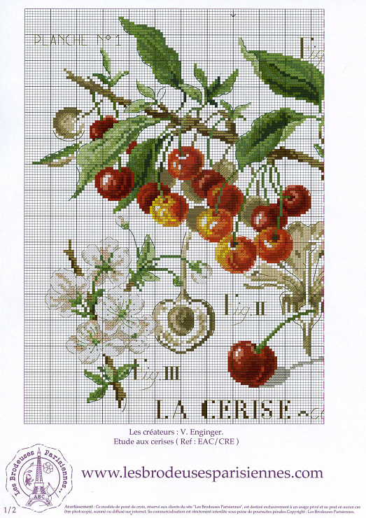 grille point de croix le temps des cerises