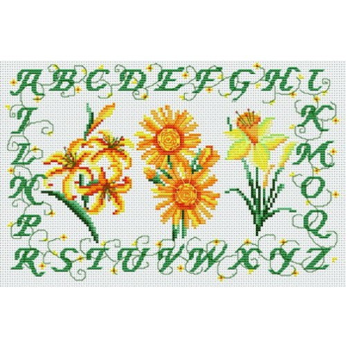 grille point de croix lettres cursives