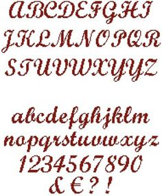 grille point de croix lettres cursives