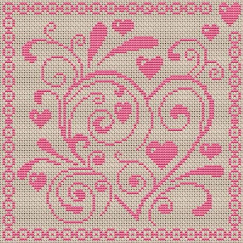 grille point de croix romantique gratuite