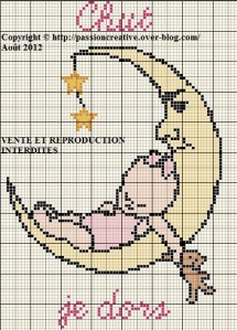 motif point de croix bebe