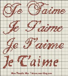 grille gratuite point de croix je t aime