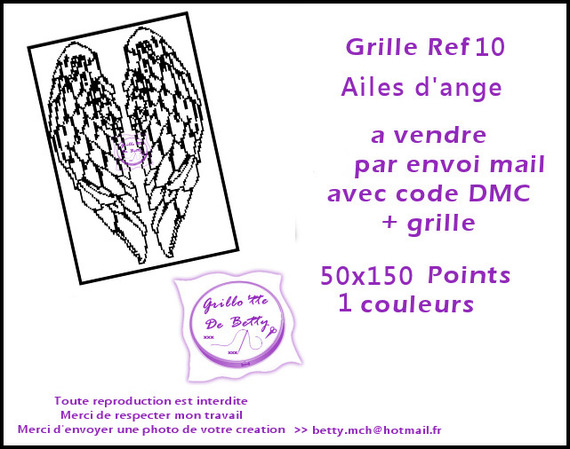 grille point de croix ailes ange