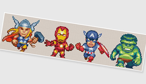grille point de croix avengers