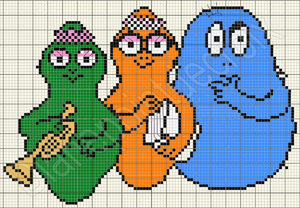 grille point de croix barbapapa gratuit
