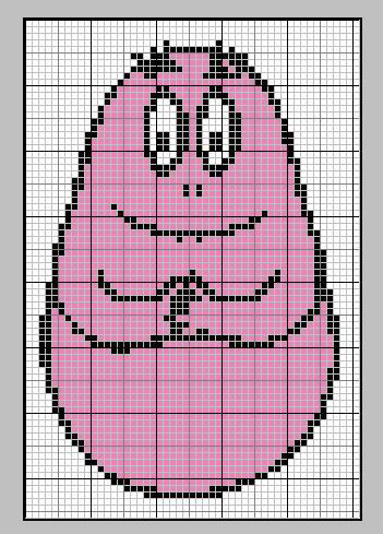grille point de croix barbapapa gratuit