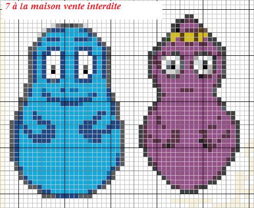 grille point de croix barbapapa gratuit