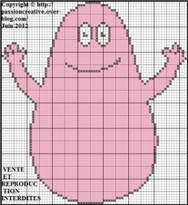 grille point de croix barbapapa gratuit
