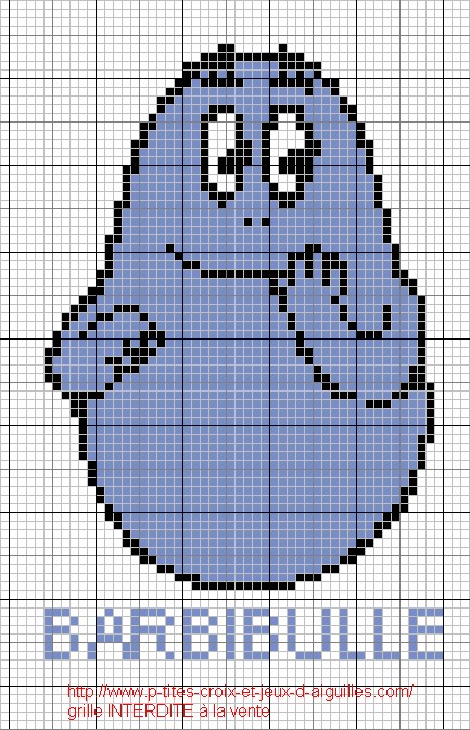 grille point de croix barbapapa gratuit