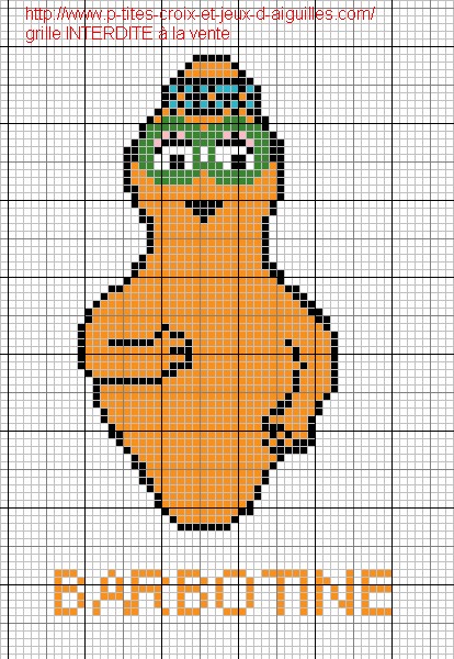 grille point de croix barbapapa gratuit