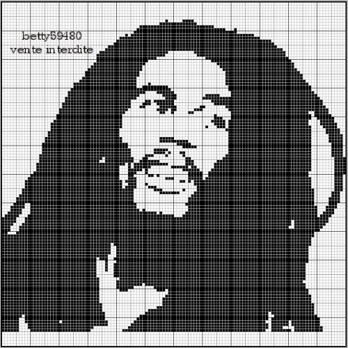 grille point de croix bob marley