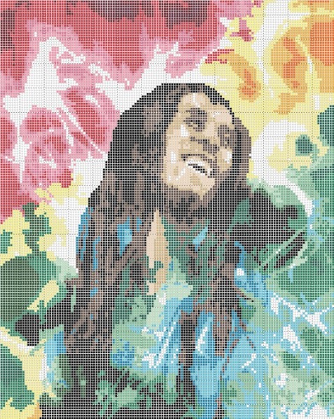 grille point de croix bob marley