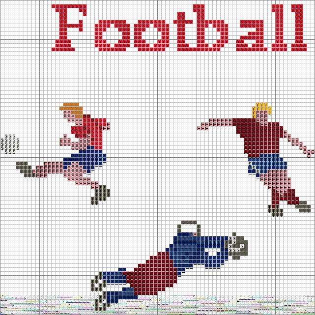 grille point de croix gratuite foot