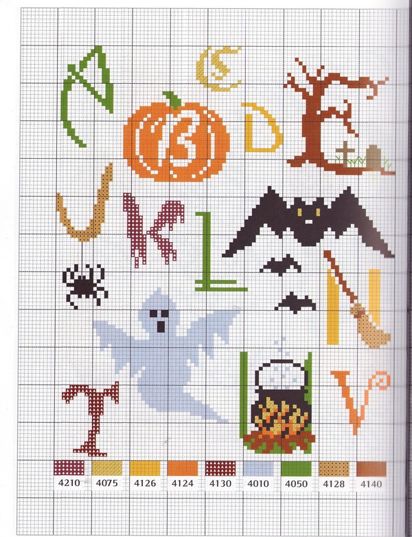 grille point de croix halloween
