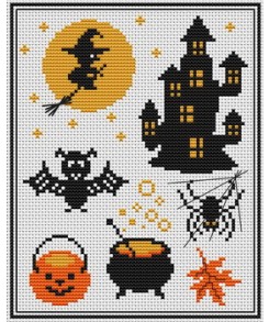 grille point de croix halloween