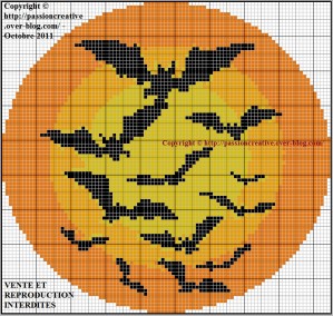 grille point de croix halloween