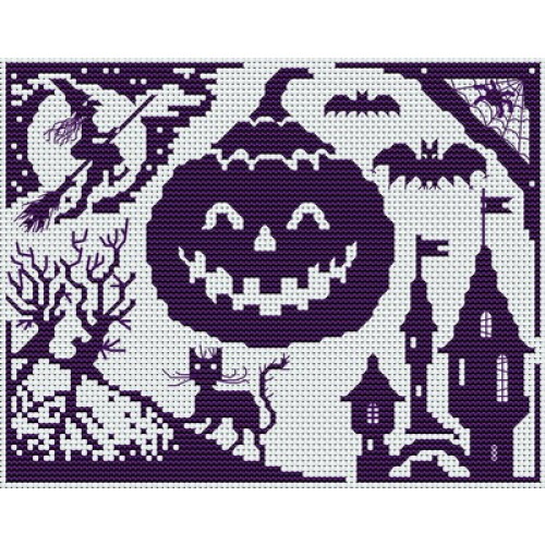 grille point de croix halloween