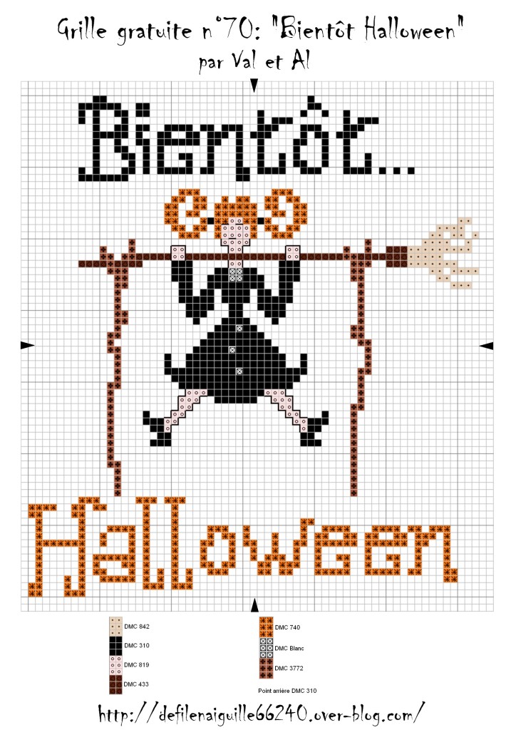 grille point de croix halloween