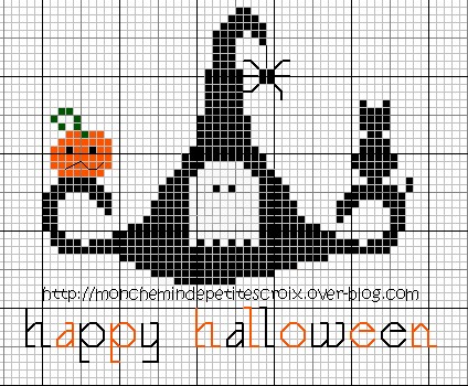 grille point de croix halloween