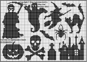 grille point de croix halloween