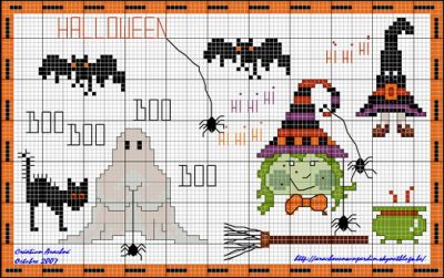 grille point de croix halloween
