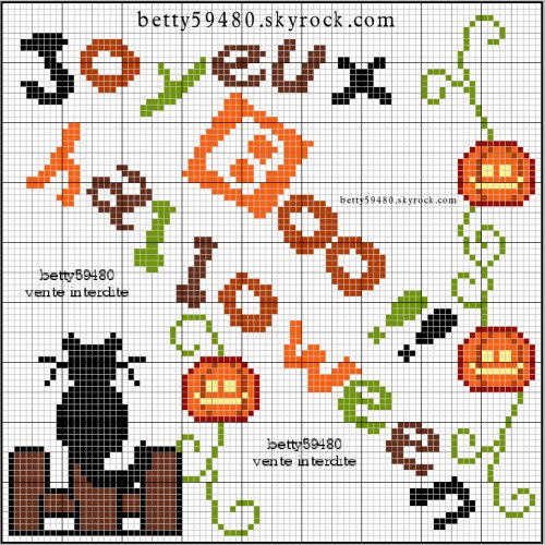 grille point de croix halloween