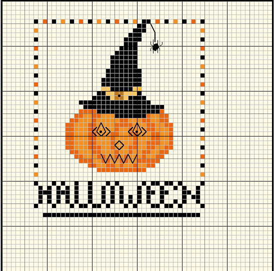 grille point de croix halloween