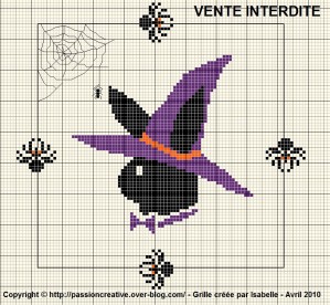 grille point de croix halloween