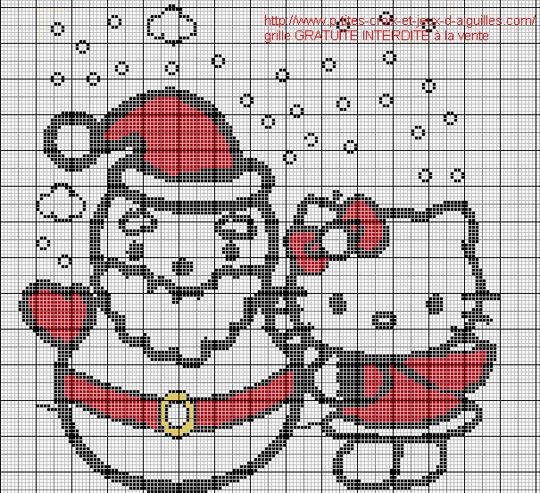 grille point de croix hello kitty noel