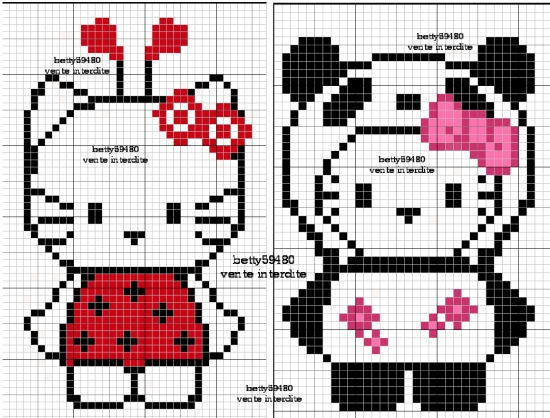 grille point de croix hello kitty noel