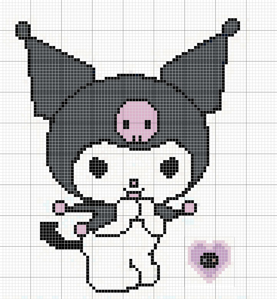 grille point de croix kawaii