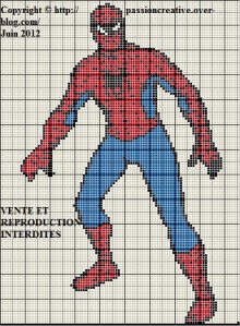 grille point de croix spiderman