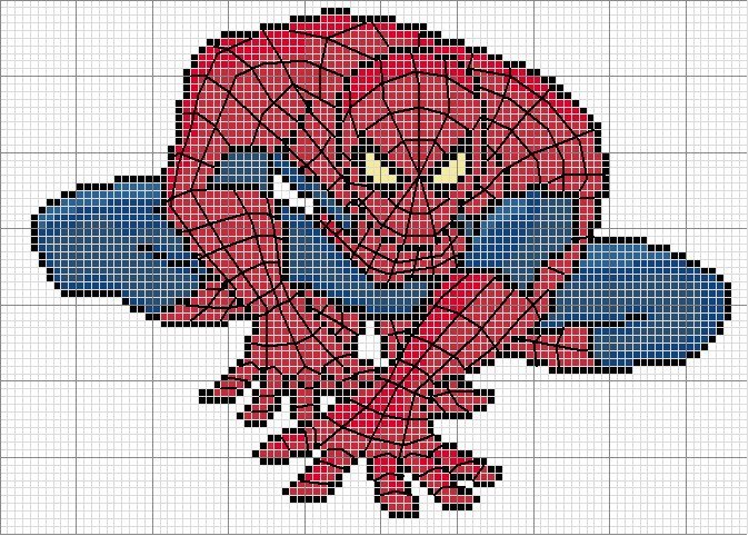 grille point de croix spiderman