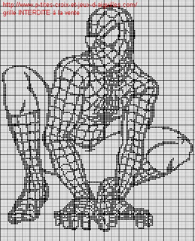 grille point de croix spiderman