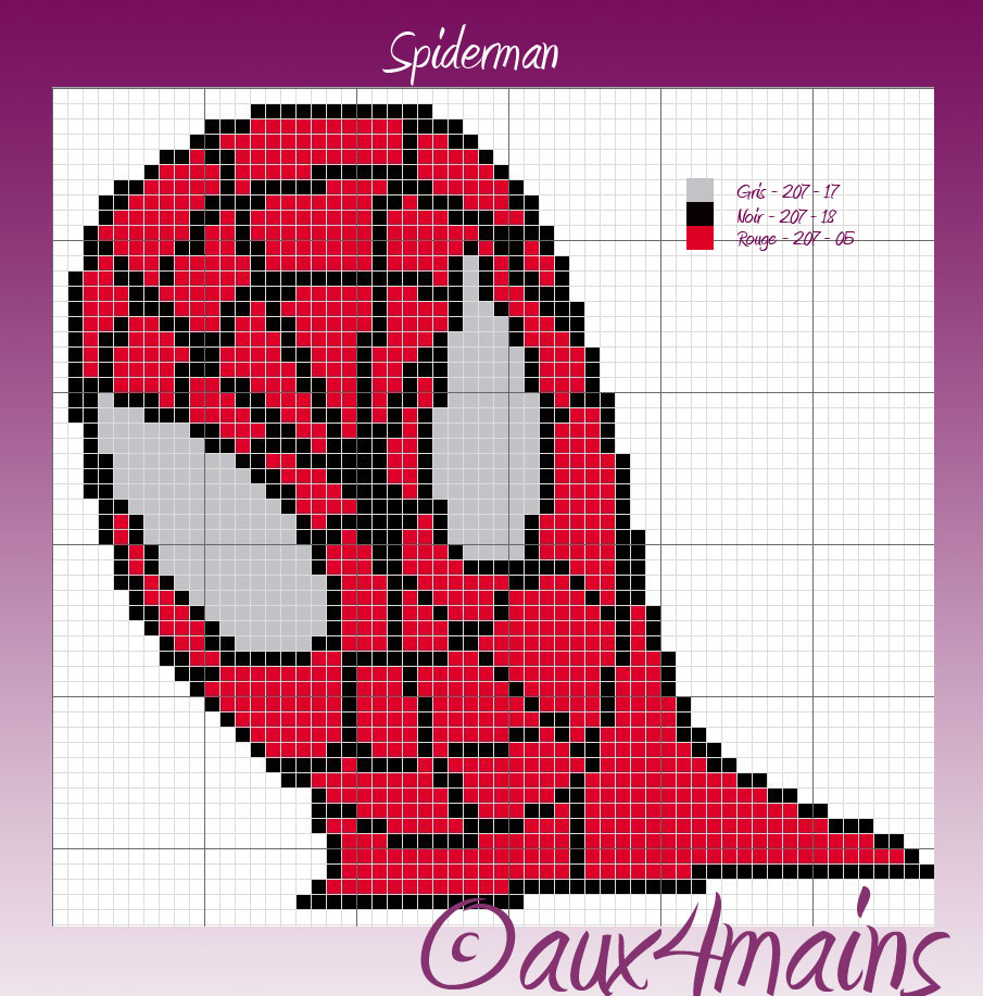 grille point de croix spiderman