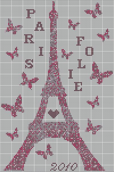 grille point de croix tour eiffel gratuit