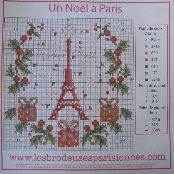 grille point de croix tour eiffel gratuit