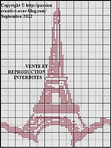 grille point de croix tour eiffel gratuit