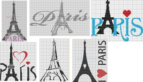 grille point de croix tour eiffel gratuit