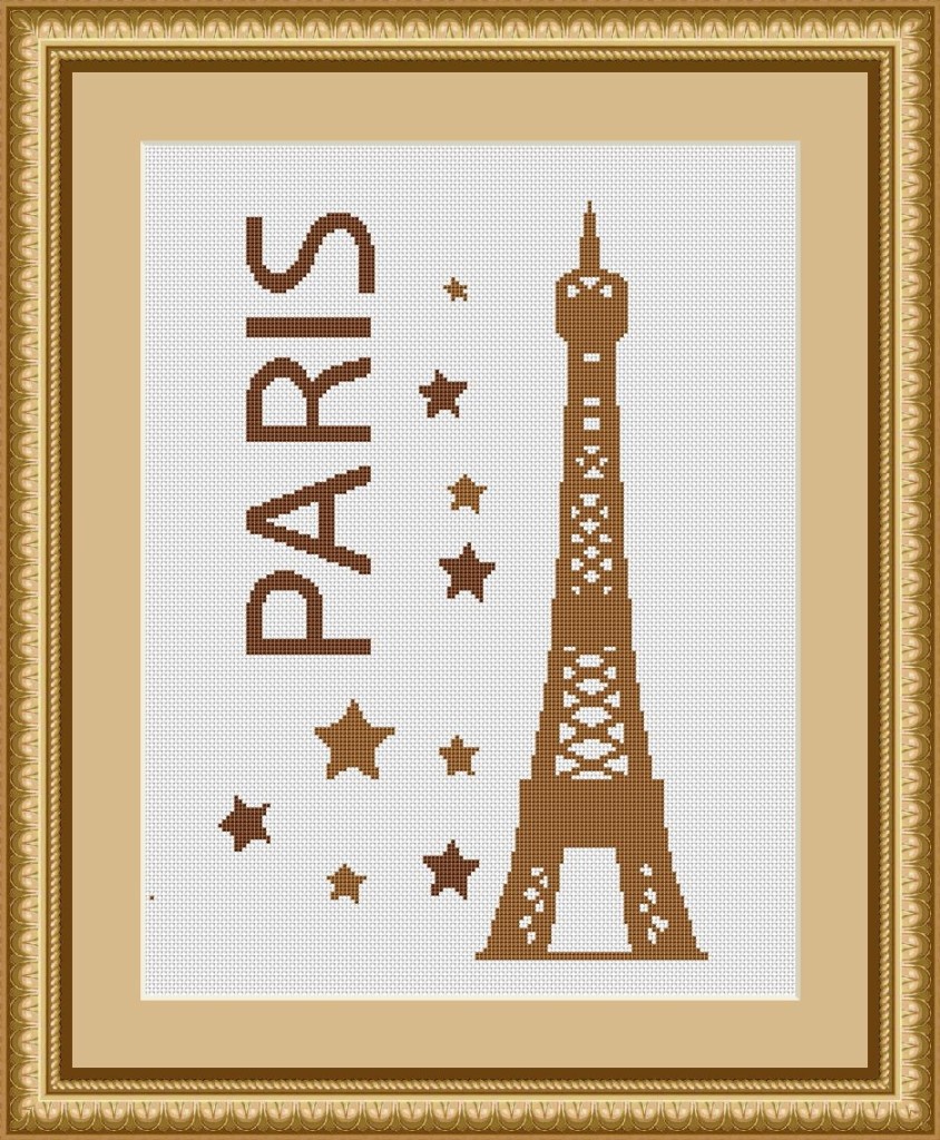 grille point de croix tour eiffel gratuit