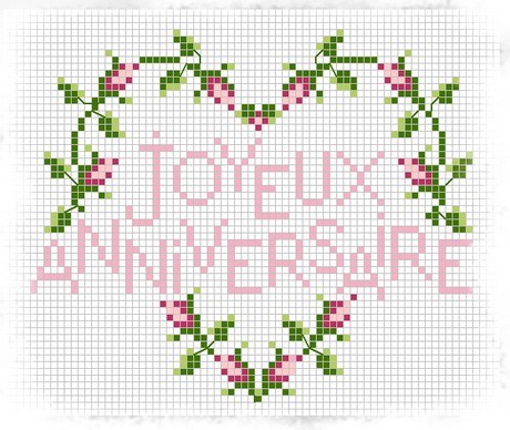 point de croix anniversaire