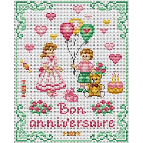 point de croix anniversaire