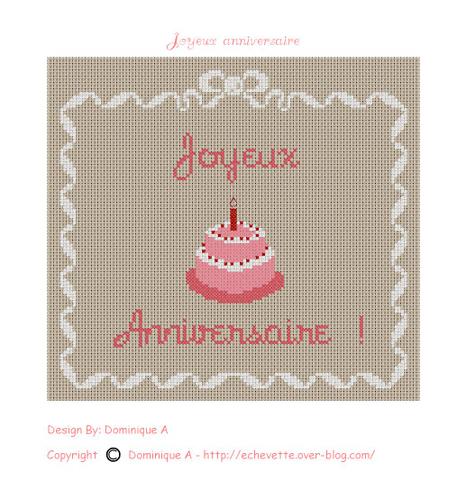 point de croix anniversaire