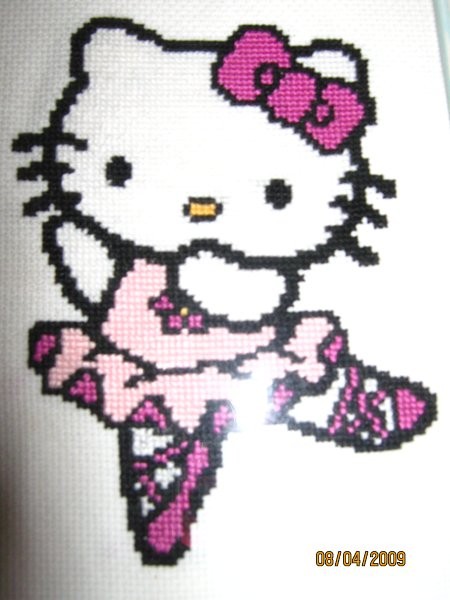 grille gratuite point de croix hello kitty danseuse