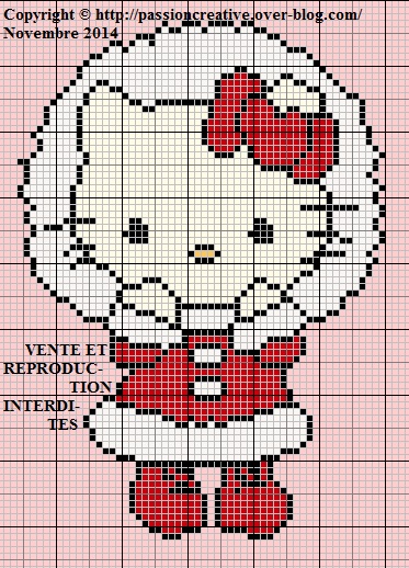 grille gratuite point de croix hello kitty danseuse