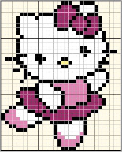 grille gratuite point de croix hello kitty danseuse