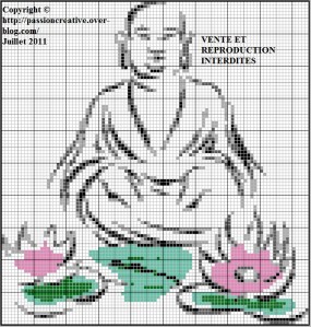 grille point de croix bouddha gratuite